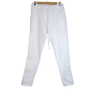 Sunny Studio Paris Embroidere Stretch Sz M White Joggers